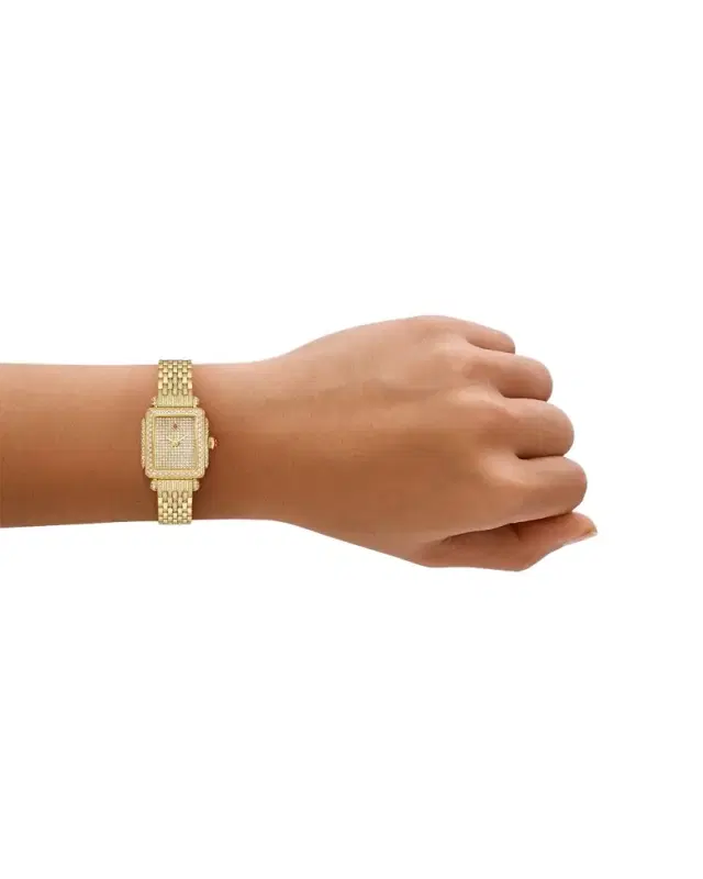 Deco Madison Mini 18K Yellow Gold-Plated Stainless Steel Diamond Pavé Watch - Exclusive Deco Madison Mini 18K Yellow Gold-Plated Stainless Steel Diamond Pavé Watch - Exclusive