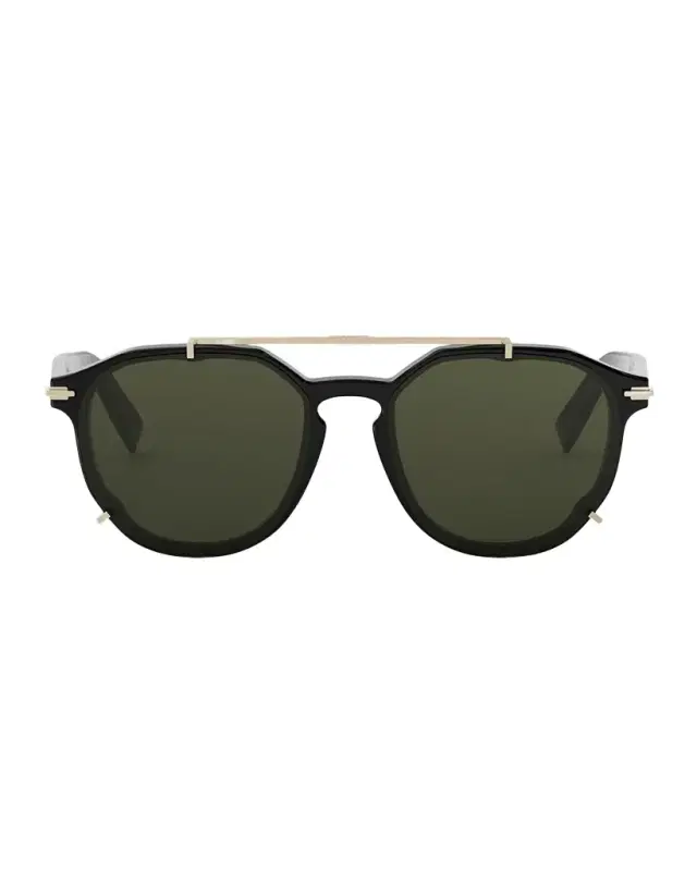 Men's DiorBlackSuit RI Round Acetate & Metal Sunglasses Men's DiorBlackSuit RI Round Acetate & Metal Sunglasses
