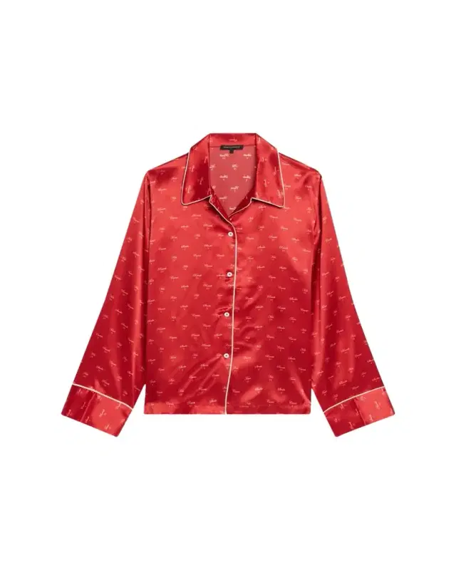 Kiss-Print Silk Lounge Nightshirt Kiss-Print Silk Lounge Nightshirt
