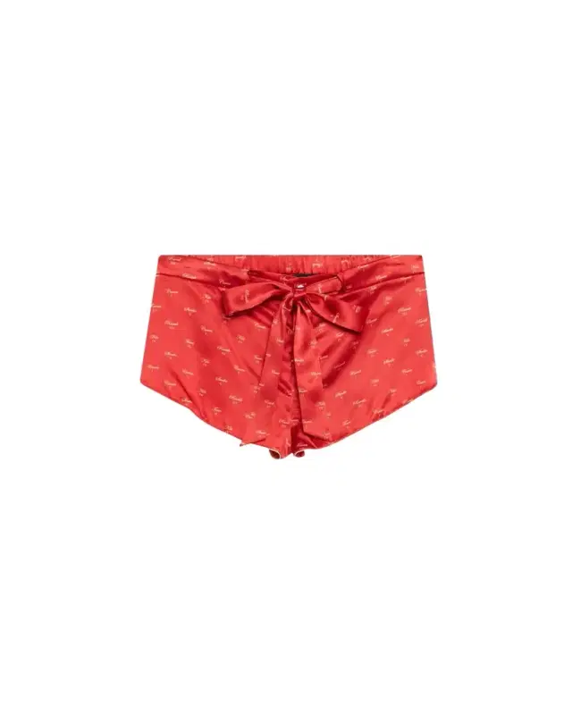 Kiss-Print Silk Lounge Shorts Kiss-Print Silk Lounge Shorts