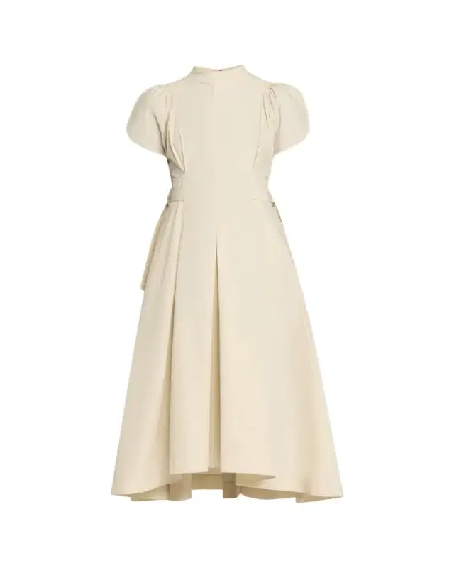 A-Line Tulip-Sleeve Midi Dress A-Line Tulip-Sleeve Midi Dress
