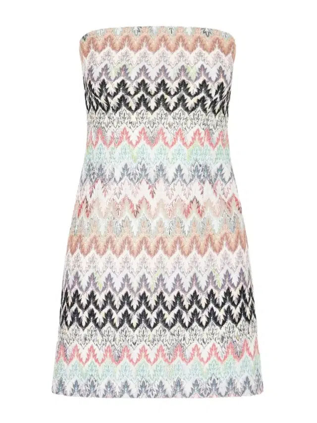 Striped Metallic Crochet-knit Mini Dress Striped Metallic Crochet-knit Mini Dress