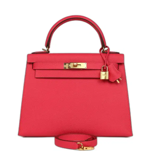 Pre-owned Hermes Kelly Sellier 28 Rose Extreme Epsom Gold Hardware Pre-owned Hermes Kelly Sellier 28 Rose Extreme Epsom Gold Hardware