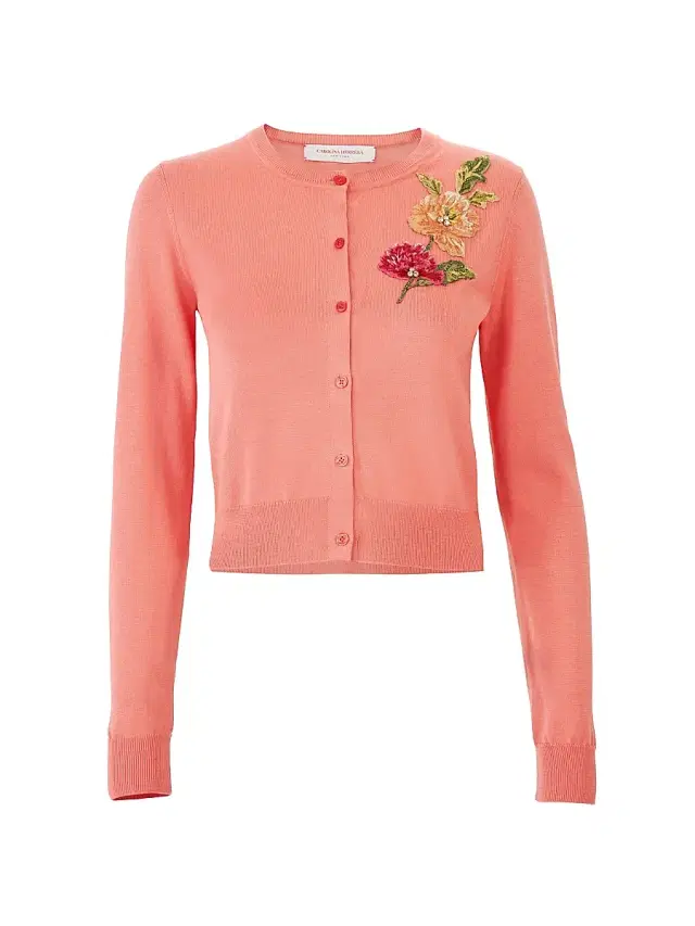 Women's Floral Embroidered Silk-Cotton Cardigan Women's Floral Embroidered Silk-Cotton Cardigan
