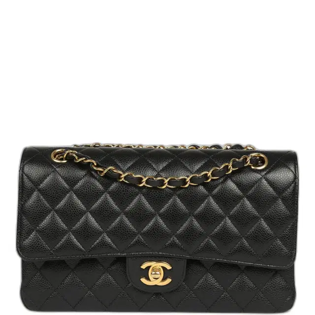 Pre-owned Chanel Medium Classic Double Flap Black Caviar Gold Hardware Pre-owned Chanel Medium Classic Double Flap Black Caviar Gold Hardware
