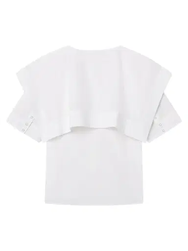 FRAME Women's The Sleek Cotton Cape Shirt - White | Thumbnail 2 FRAME Women's The Sleek Cotton Cape Shirt - White | Thumbnail 2