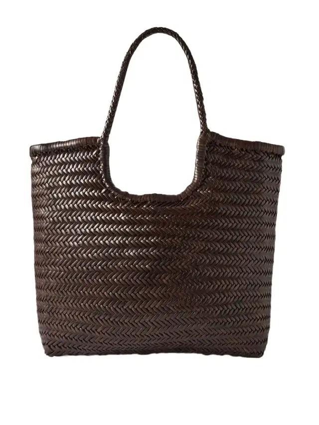 Ns Diagonal Triple Jump Woven Leather Tote Ns Diagonal Triple Jump Woven Leather Tote