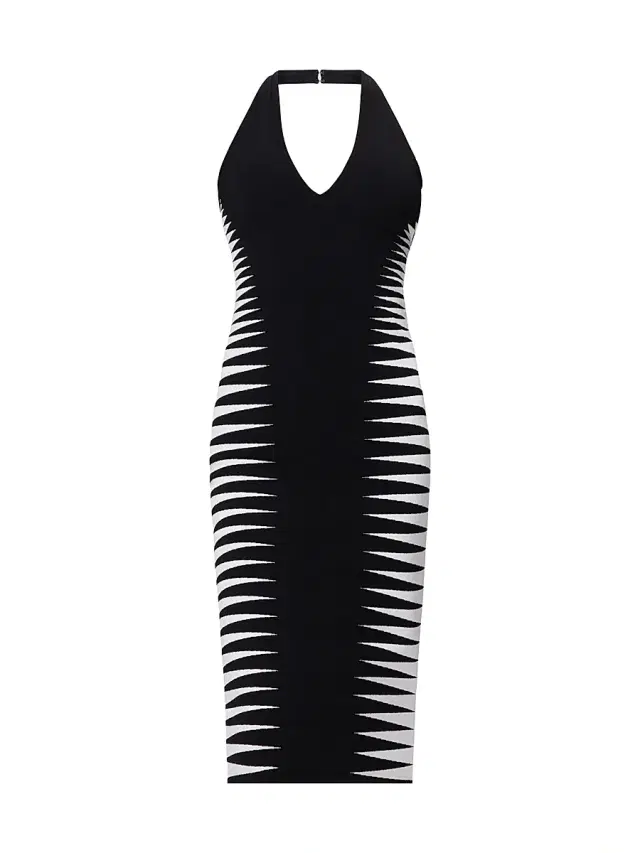 Women's Amaris Colorblocked Midi-Dress - Black Alabaster Combo Women's Amaris Colorblocked Midi-Dress - Black Alabaster Combo