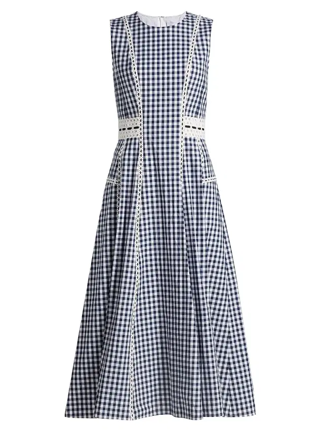 Women's Sloane Gingham Eyelet Midi-Dress Women's Sloane Gingham Eyelet Midi-Dress