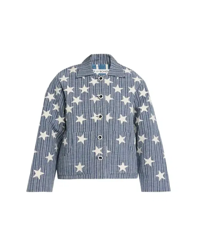 Western Plaid Star Embroidered Jacket Western Plaid Star Embroidered Jacket