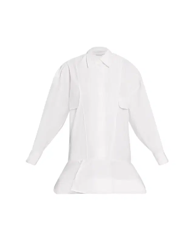 Poplin Peplum Pique Shirtdress Poplin Peplum Pique Shirtdress