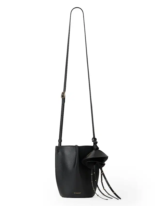 Women's Nano Snap Bucket Bag in Grained Leather - Black Women's Nano Snap Bucket Bag in Grained Leather - Black