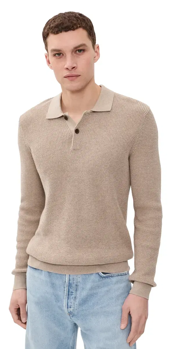 Long Sleeve Sunwashed Sweater Polo Long Sleeve Sunwashed Sweater Polo