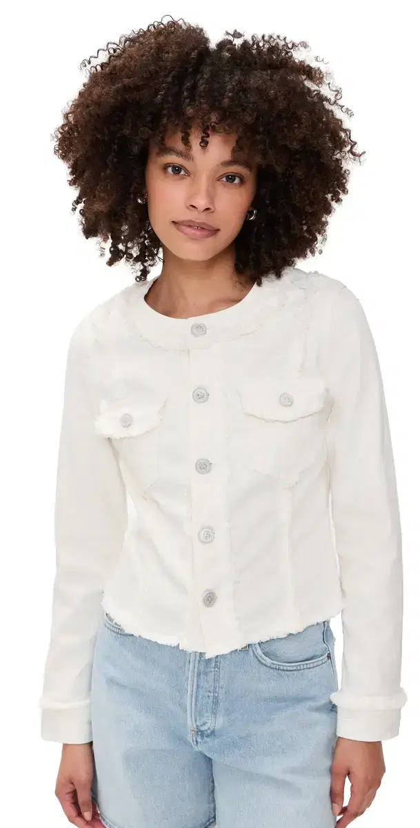 Yarin Collarless Fray Jacket Yarin Collarless Fray Jacket