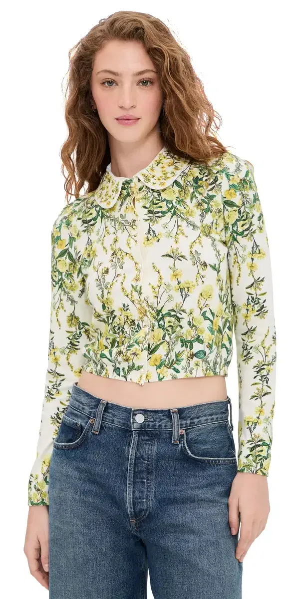 Carson Printed Cardigan Fresh Air Butter Carson Printed Cardigan Fresh Air Butter