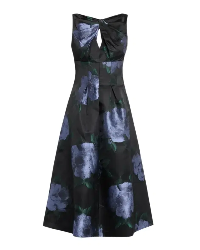 Mia Pleated Floral-Print Cutout Midi Dress Mia Pleated Floral-Print Cutout Midi Dress