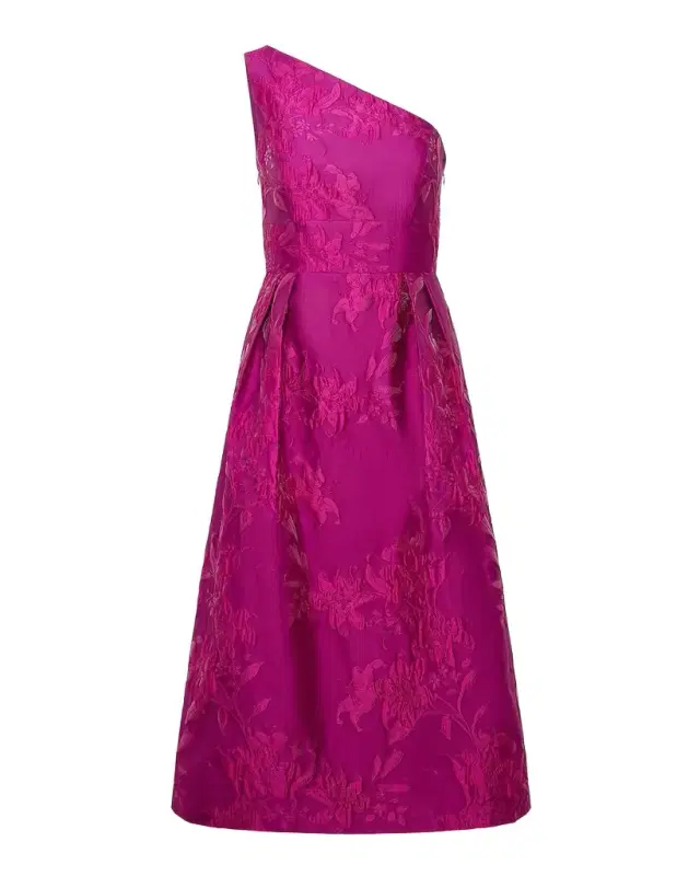 Dorrit One-Shoulder Tea-Length Jacquard Dress Dorrit One-Shoulder Tea-Length Jacquard Dress