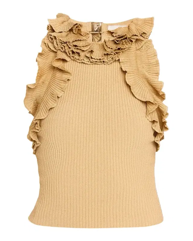 Luna Metallic Ruffled Tank Top Luna Metallic Ruffled Tank Top
