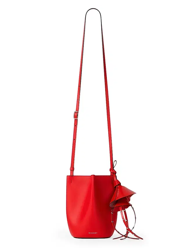 Women's Nano Snap Bucket Bag in Grained Leather - Deep Red Women's Nano Snap Bucket Bag in Grained Leather - Deep Red
