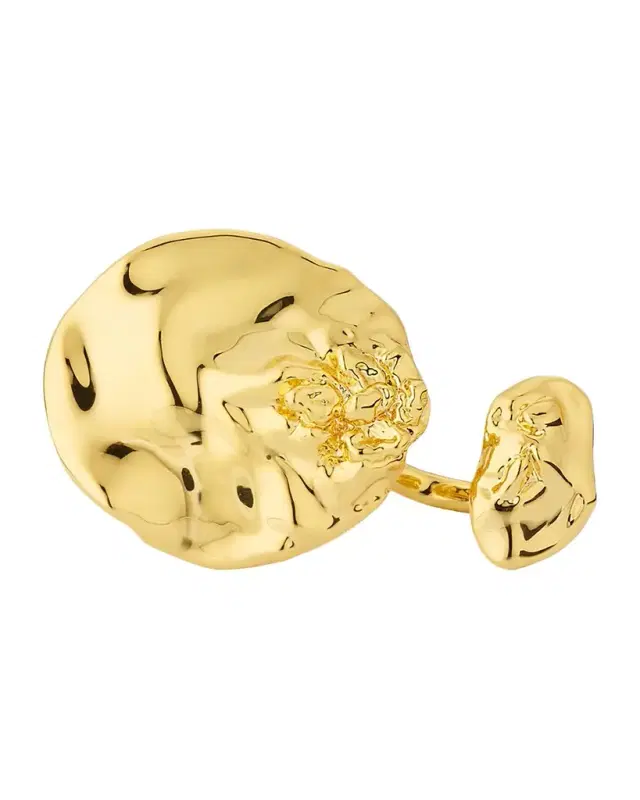 Brut Golden Double Disc Ring, Size 8 Brut Golden Double Disc Ring, Size 8