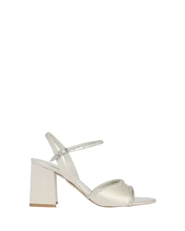 80mm Satin Crystal Block-Heel Sandals 80mm Satin Crystal Block-Heel Sandals
