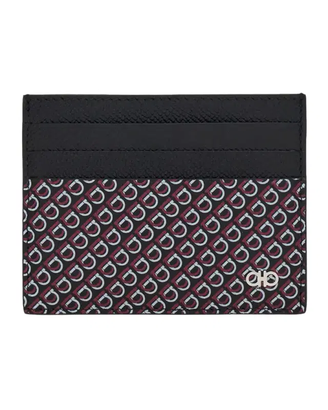 Men's Micro Gancini Printed Leather Card Holder Men's Micro Gancini Printed Leather Card Holder