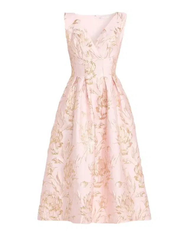 Saylor Pleated Floral Jacquard Midi Dress Saylor Pleated Floral Jacquard Midi Dress