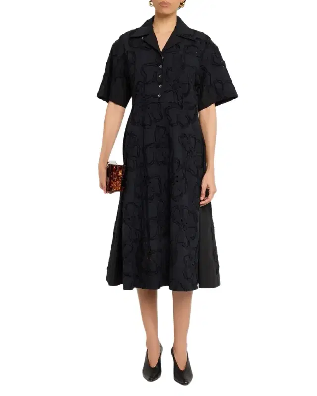 Floral Embroidered Midi Shirtdress Floral Embroidered Midi Shirtdress