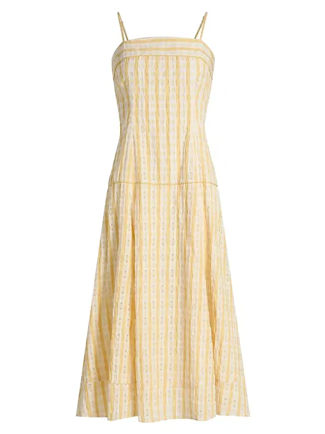 Women's Drop Me A Note Checked Seersucker Midi-Dress Women's Drop Me A Note Checked Seersucker Midi-Dress