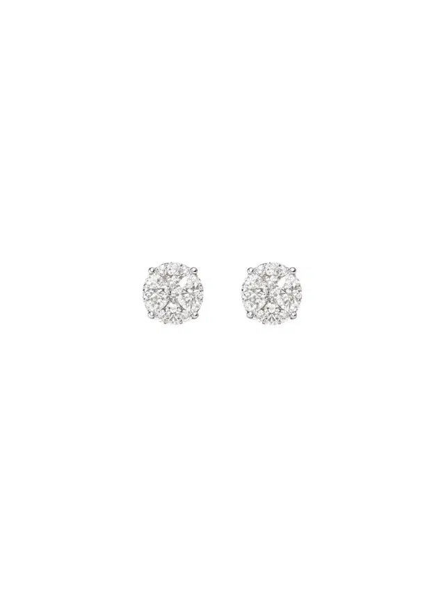 1.15ct Diamond 18K Gold Illusion Stud Earrings 1.15ct Diamond 18K Gold Illusion Stud Earrings