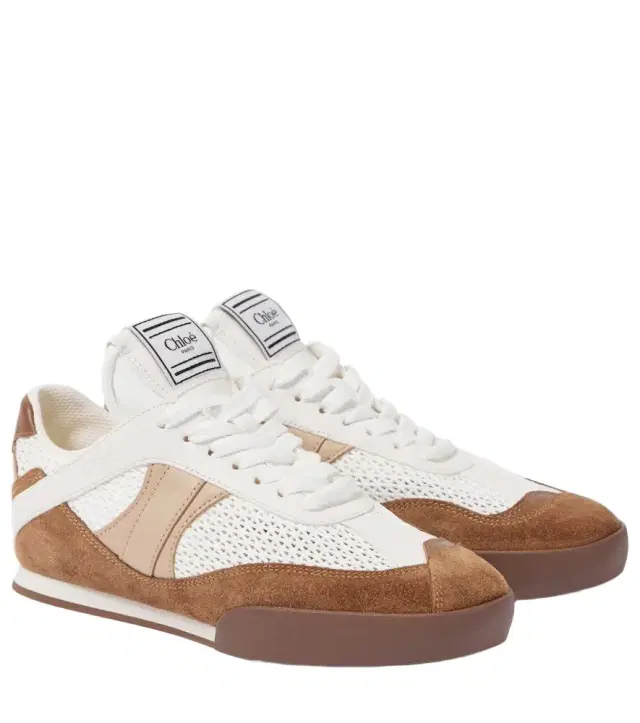 Chloé Kick suede and leather-trimmed sneakers Chloé Kick suede and leather-trimmed sneakers