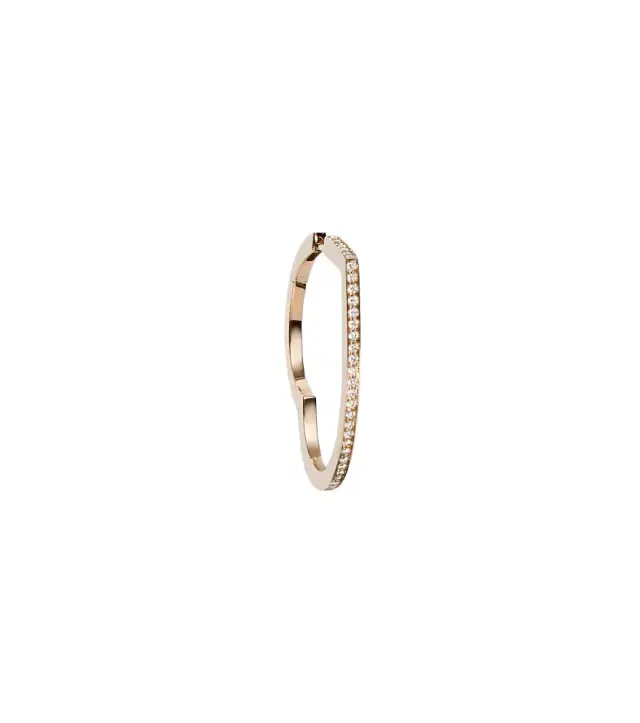 Antifer Heart Large 18kt rose gold single hoop earring with diamonds Antifer Heart Large 18kt rose gold single hoop earring with diamonds