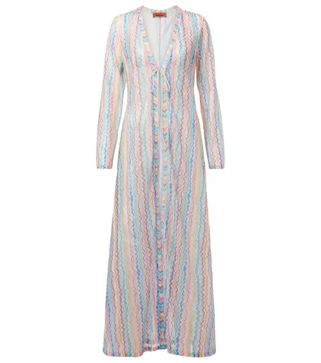 Zigzag semi-sheer beach cover-up Zigzag semi-sheer beach cover-up