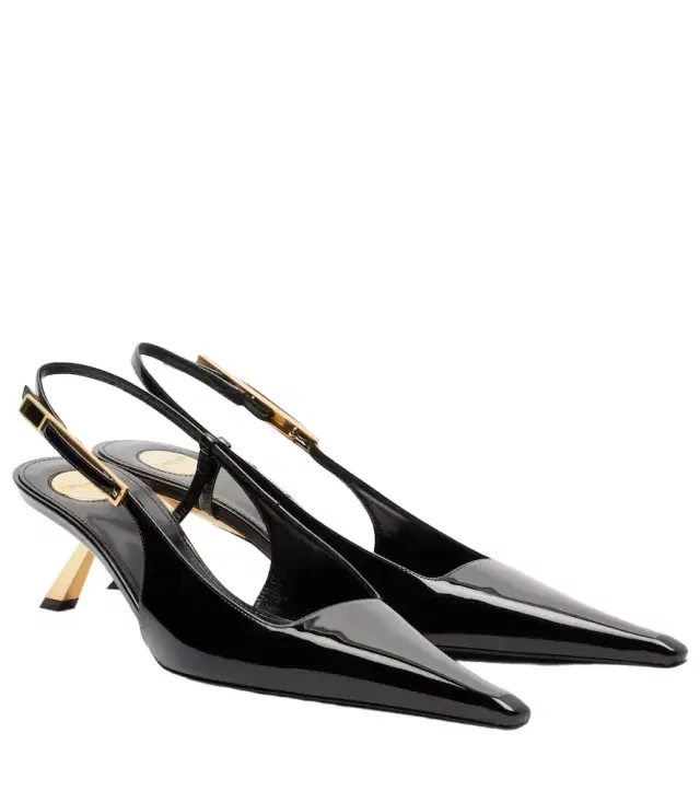 Lee patent leather slingback pumps Lee patent leather slingback pumps
