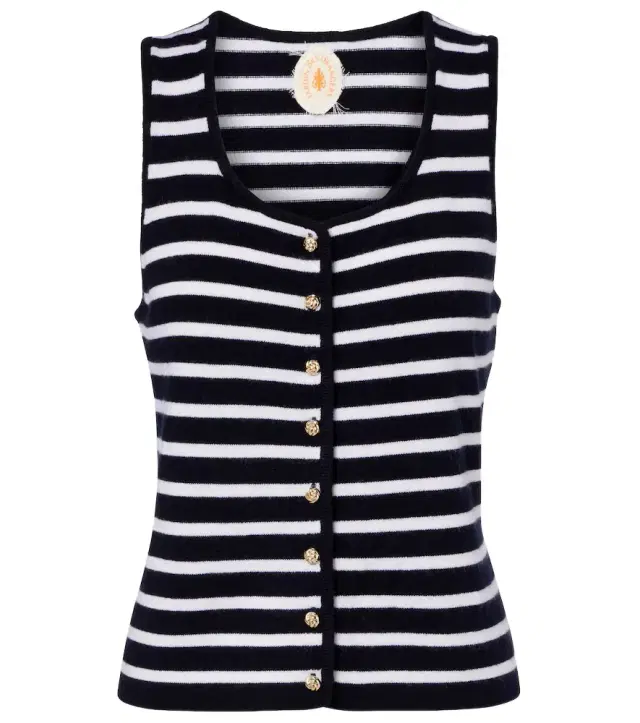 Striped cashmere sweater vest Striped cashmere sweater vest
