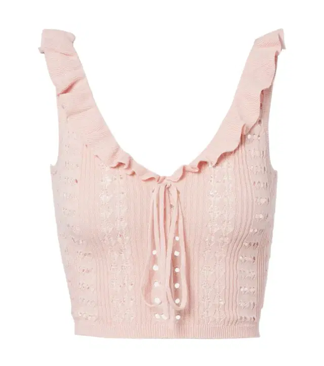 Ruffled pointelle crop top Ruffled pointelle crop top