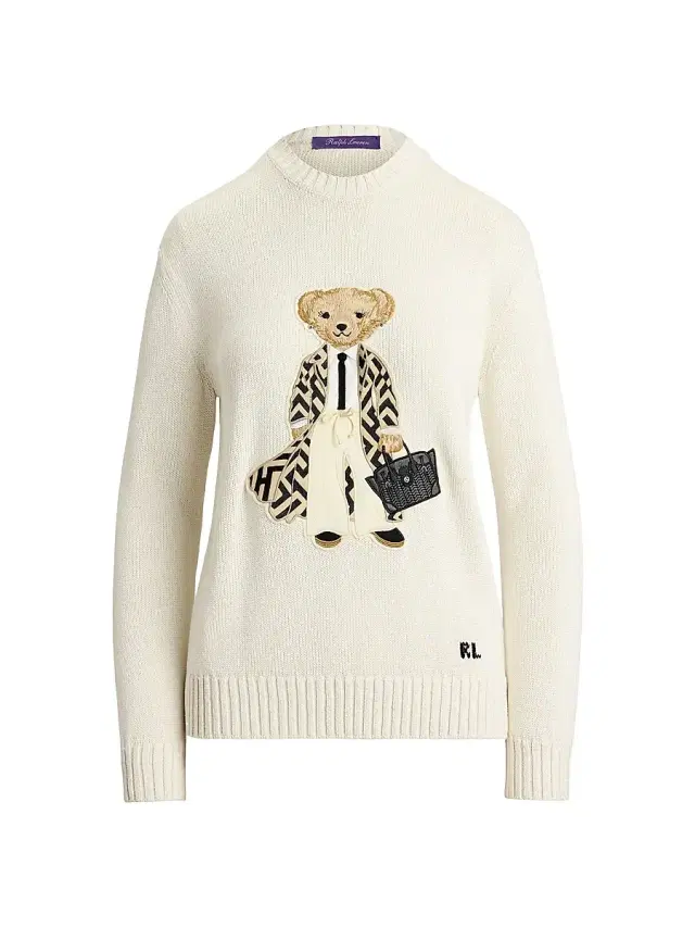Women's Polo Bear Silk Crewneck Sweater Women's Polo Bear Silk Crewneck Sweater
