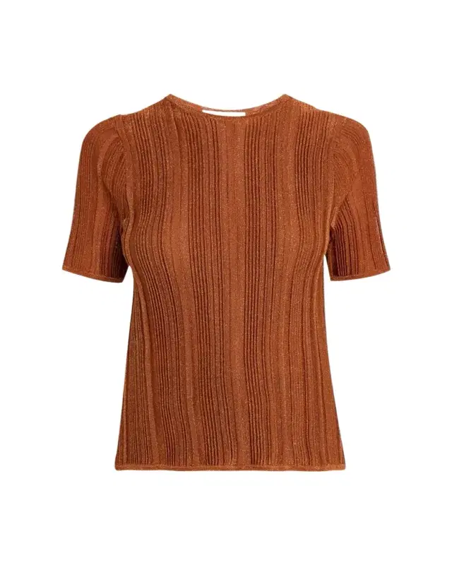 Indra Metallic Rib-Knit Tee Indra Metallic Rib-Knit Tee