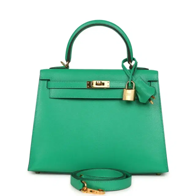 Pre-owned Hermes Kelly Sellier 25 Vert Vertigo Chevre Chamkila Gold Hardware Pre-owned Hermes Kelly Sellier 25 Vert Vertigo Chevre Chamkila Gold Hardware