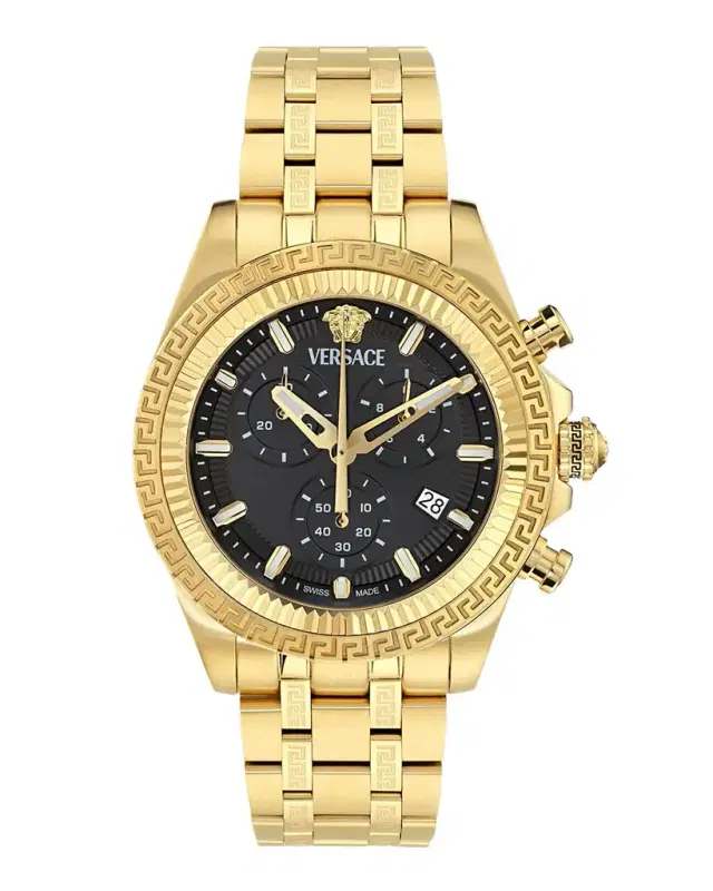 Men's 43mm IP Yellow Gold Chronograph Bracelet Watch Men's 43mm IP Yellow Gold Chronograph Bracelet Watch