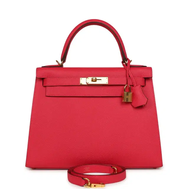 Pre-owned Hermes Kelly Sellier 28 Rose Extreme Epsom Gold Hardware Pre-owned Hermes Kelly Sellier 28 Rose Extreme Epsom Gold Hardware