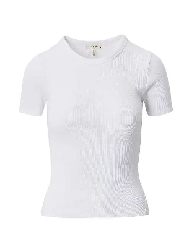 Women's Essential Rib Stretch-Cotton Crewneck T-Shirt Women's Essential Rib Stretch-Cotton Crewneck T-Shirt