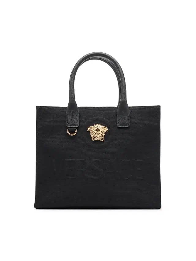 Women's Canvas & Leather Tote Bag - Black Women's Canvas & Leather Tote Bag - Black