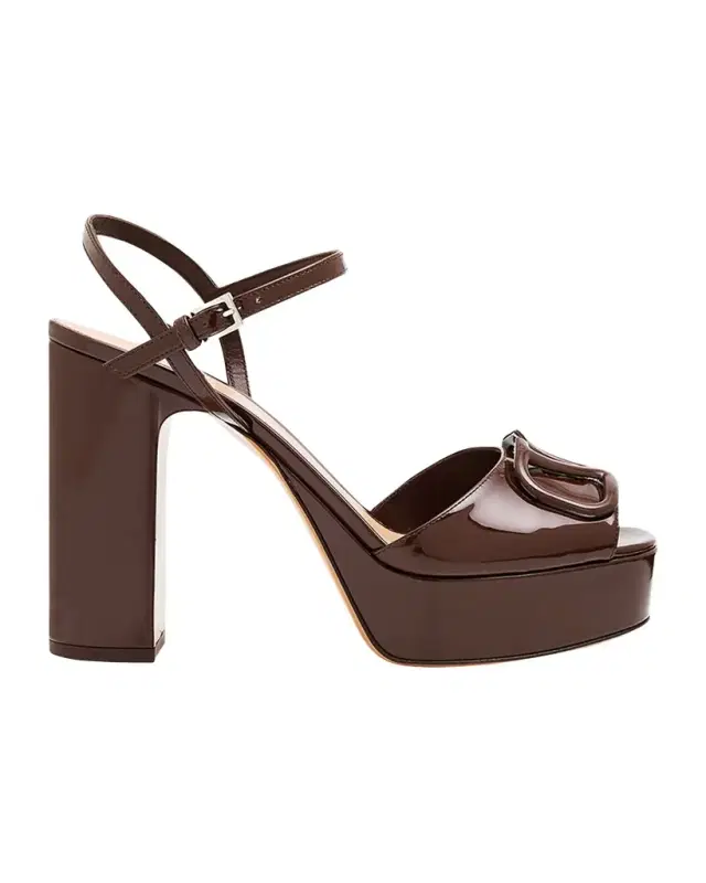 VLogo Signature Patent Leather Platform Sandals VLogo Signature Patent Leather Platform Sandals