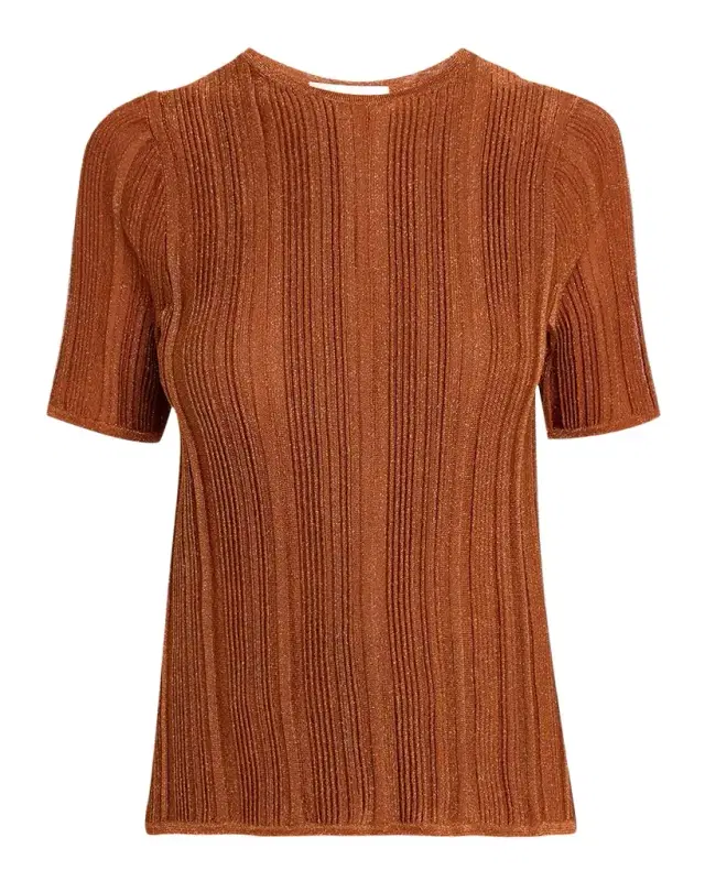 Indra Metallic Rib-Knit Tee Indra Metallic Rib-Knit Tee