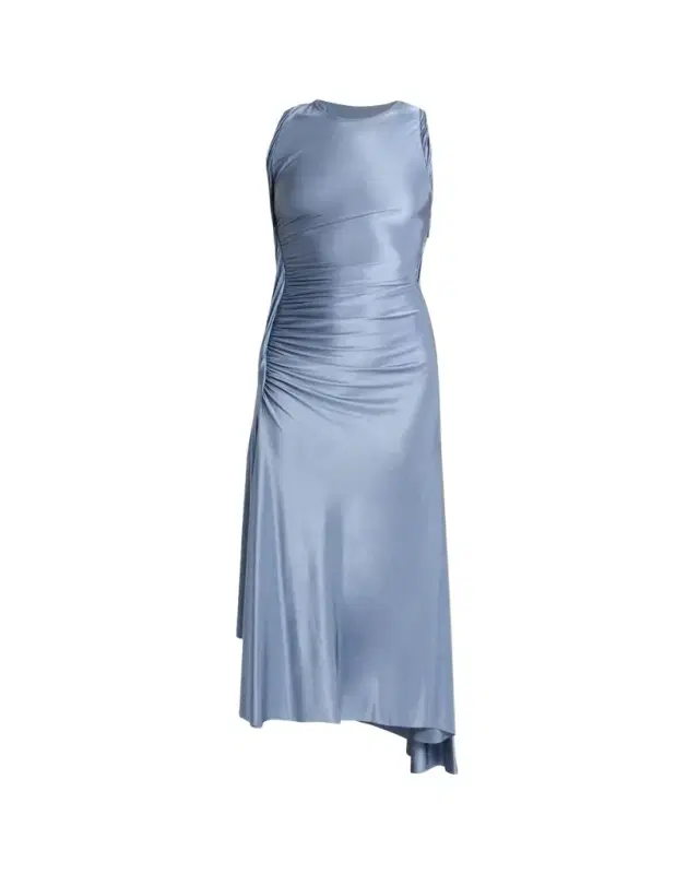 Sleeveless Twisted-Trim Satin Midi Dress Sleeveless Twisted-Trim Satin Midi Dress