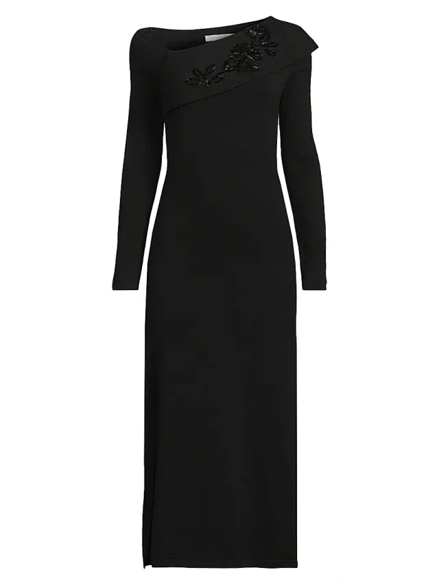 Women's Asymmetric Beaded Midi-Dress Women's Asymmetric Beaded Midi-Dress