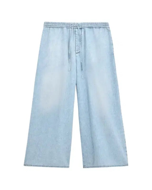 x Paula's Ibiza Men's Denim Cropped Wide-Leg Drawstring Pants x Paula's Ibiza Men's Denim Cropped Wide-Leg Drawstring Pants