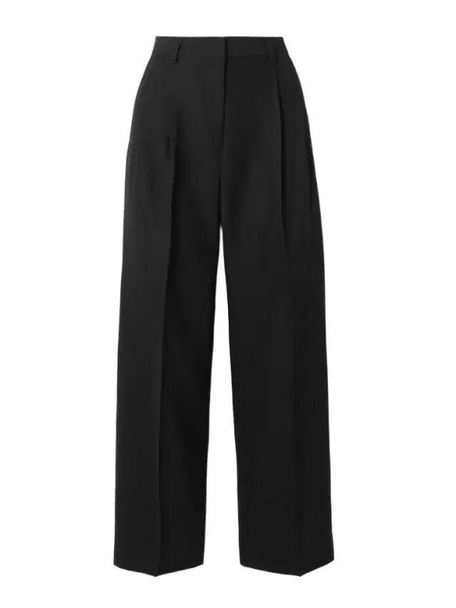 Pleated Wool Wide-leg Trousers Pleated Wool Wide-leg Trousers