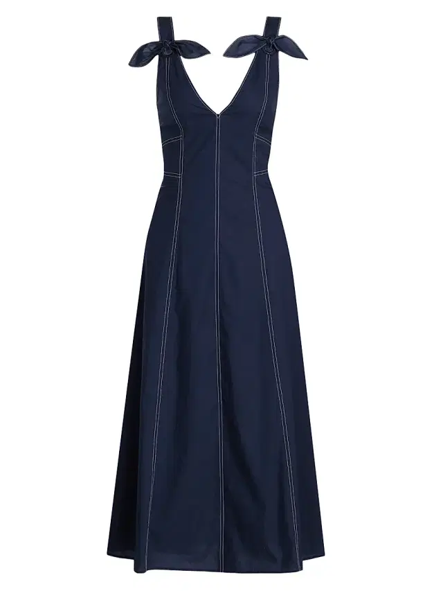 Women's Caprice Cotton Denim A-Line Midi-Dress Women's Caprice Cotton Denim A-Line Midi-Dress